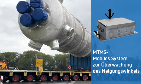 Neigungswinkelüberwachungbei schwerlasttransporten.